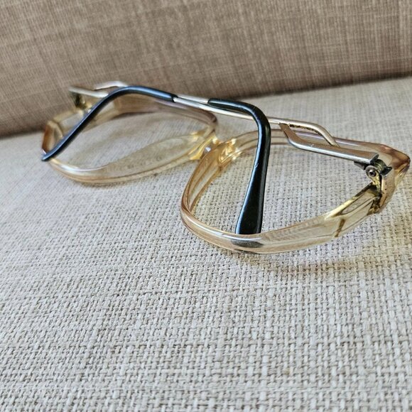 Vintage Eyeglasses Frame Tan Clear/Gold Tone Glasses Frame 52[]15 135 Eye Wear - Picture 7 of 11
